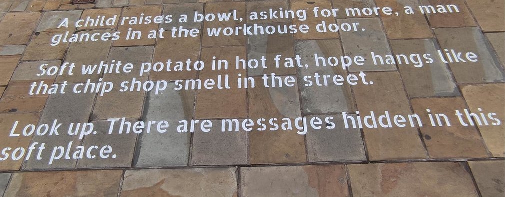 Whitefriargate inspires poem stencilled onto street